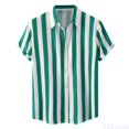 thumbnail image 2 of Fozruso Striped Button Down Shirt for Boys, Classic Short Sleeve Collared Shirt for Kids Daily Casual Wear, 2 of 7