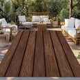 thumbnail image 2 of Dark Brown Wooden Outdoor Rug for Patio/Deck/Porch, Non-Slip Large Area Rug 3 x 5 Ft, Vintage Western Country Wooden Board Indoor Outdoor Rugs Washable Area Rugs, Reversible Camping Rug Carpet Runner, 2 of 8