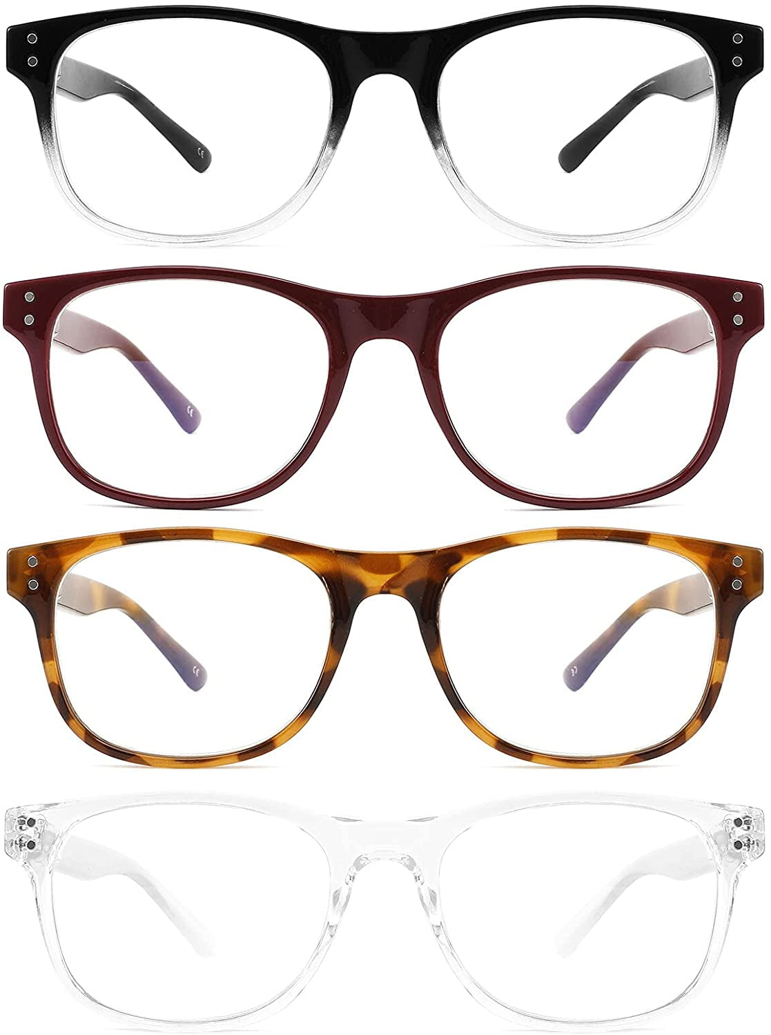 IVNUOYI Reading glasses Blue Light Blocking 4pack for Men Women,Spring