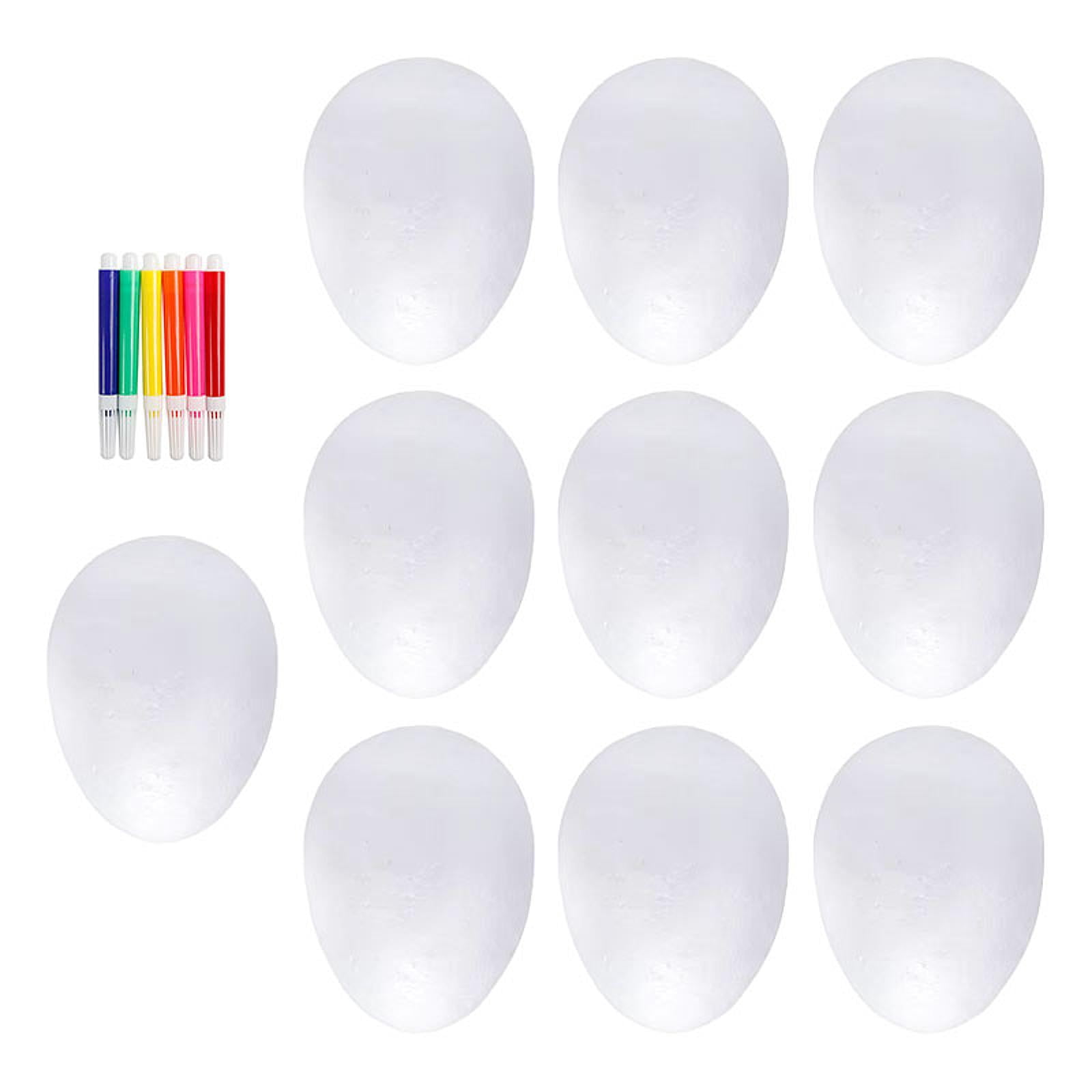 Dualoai Foam Eggs Polystyrene Eggs Decorating Crafts Ornaments Unpainted Easter Eggs for 150MM
