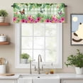 thumbnail image 2 of Summer Tropical Plant Valance Curtain for Windows Hibiscus Monstera Butterfly Plaid Rod Pocket Curtain Valances Short Window Treatments Panels for Kitchen Bathroom Laundry Room Basement 42 x 12 Inch, 2 of 9