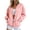 Pink, variant on Sahpxhe Bomber Jackets for Women Oversized Snap Button Long Sleeve Sweat Jacket School Outdoor Outfits with Pockets Pink S