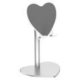 thumbnail image 1 of Heart Shaped Desktop Tablet Support Flexible Phone Support Metal Bracket Silver, 1 of 9
