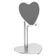 thumbnail image 1 of Soporte de tableta de escritorio en forma de corazón Soporte de teléfono flexible Soporte de metal Plata, 1 of 5
