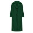 thumbnail image 5 of Lovskoo Womens Winter Coats Single Breasted Pea Coat Fall Straight Cardigan Button Pocket Coat Trench Coat Overcoat Olive Green, 5 of 7