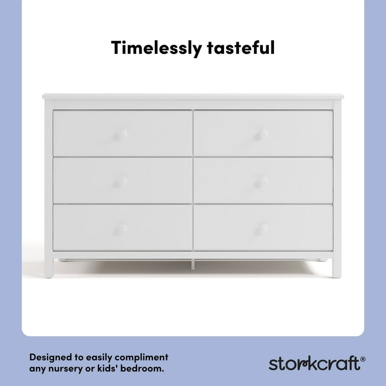 Free Shipping! Storkcraft Alpine 6 Drawer Nursery Dresser White
