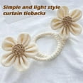 thumbnail image 6 of 2PCS Curtain Tie Backs for Curtain Drapes, Boho Farmhouse TieBacks for Curtains, Jute Rope with Flower, Natural Decor Shabby Chic Drapery Holder, 6 of 7