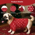 thumbnail image 2 of Dog Sweater, Knitted Heart Pattern Puppy Sweaters for Small Medium Large Dogs, Girl Boy Autumn/Winter High Elasticity Comfortable Pet Clothes, Christmas Holiday New Year Pet Outfit 1Pack, 2 of 6
