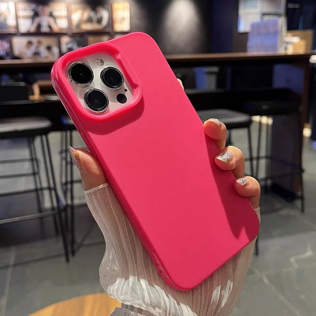 ML Fashion Solid Color Simple Couples Phone Case For iPhone 15Pro Max 11 12 13 14 Pro Max Candy Color Silicone Soft TPU Back Cover