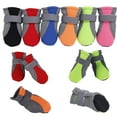 Yesbay 4Pcs Pet Dog Shoes Nonslip Soft Sole Breathable Mesh Adjustable Straps Boots