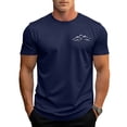 thumbnail image 2 of Domuza Mens Short Sleeve Crew Neck T-Shirts Mountain Graphic Tees Shirts Summer Casual Soft Comfy T shirts Tops Navy 5XL, 2 of 4