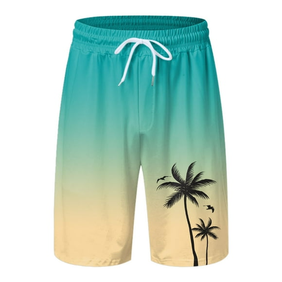 Ketyyh-chn99 Board Shorts Men's Beach Fashion Men's Swim Trunks Board Shorts Swimsuit Swimwear Bathing Suit Yellow,L