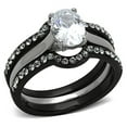 thumbnail image 1 of Alamode TK1344-9 Anneau en Acier Inoxydable Bicolore pour Femmes avec Grade AAA CZ en Clair - Taille 9, 1 of 1
