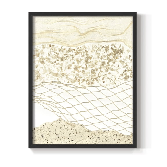 Coast Away I Framed Print in Black Solid Wood Framed Print No Nail Hanging