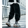 thumbnail image 2 of Niepce Inc Black Japanese Stretwear Cyberpunk Men's Techwear Cargo Pants with Straps, 2 of 7