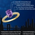 thumbnail image 2 of Gem Stone King 14K Two Tone Gold Purple Amethyst and Lab Grown Diamond Engagement Ring for Women | 1.76 Cttw | Oval 9X7MM | Gemstone February Birthstone | Size 5, 2 of 6