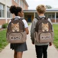 thumbnail image 5 of Xixirimido Custom Name 17" Multi Pockets Kids Backpack for Boys Lightweight School Bag Girls Cat Brown Print Large Bookbag for Elementary Middle High School Students, 5 of 8