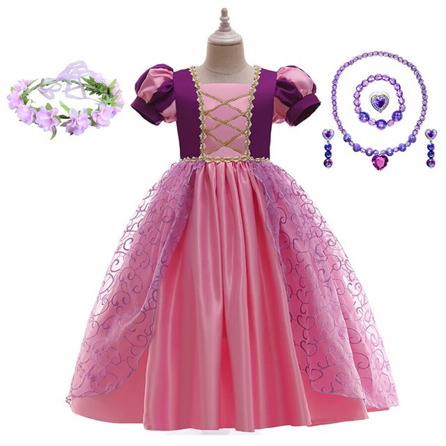 Vestido de princesa Rapunzel para niñas, vestido de fiesta cosplay, regalo de cumpleaños para niños, ropa de fiesta de cumpleaños, disfraz de Halloween zhangyuxiang unisex