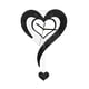 thumbnail image 1 of Reloj de pared en forma de corazón, multifuncional, ligero, para colgar en la pared, silencioso. Negro, 1 of 9