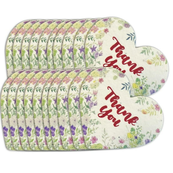 20Pack Heart Greeting Cards, Handmade Small Flower Plantable Wildflower Paper Card for Party Favors, Wedding Favors,Baby Shower Favor,Graduation Party