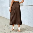 thumbnail image 5 of Women's High Waist Pleated Skirt A line Swing Midi Skirts Trendy Elegant Lightweight Solid Color Flowy Skirts, 5 of 9