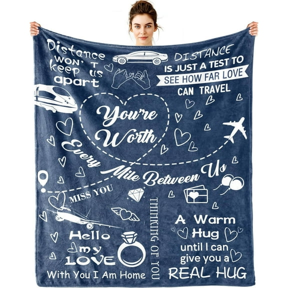 LHSHID Long Distance Relationship Gifts Gifts for Long Distance Couples Long Distance Gifts Blanket for Valentines Day Boyfriend Long Distance Gifts 30x40in