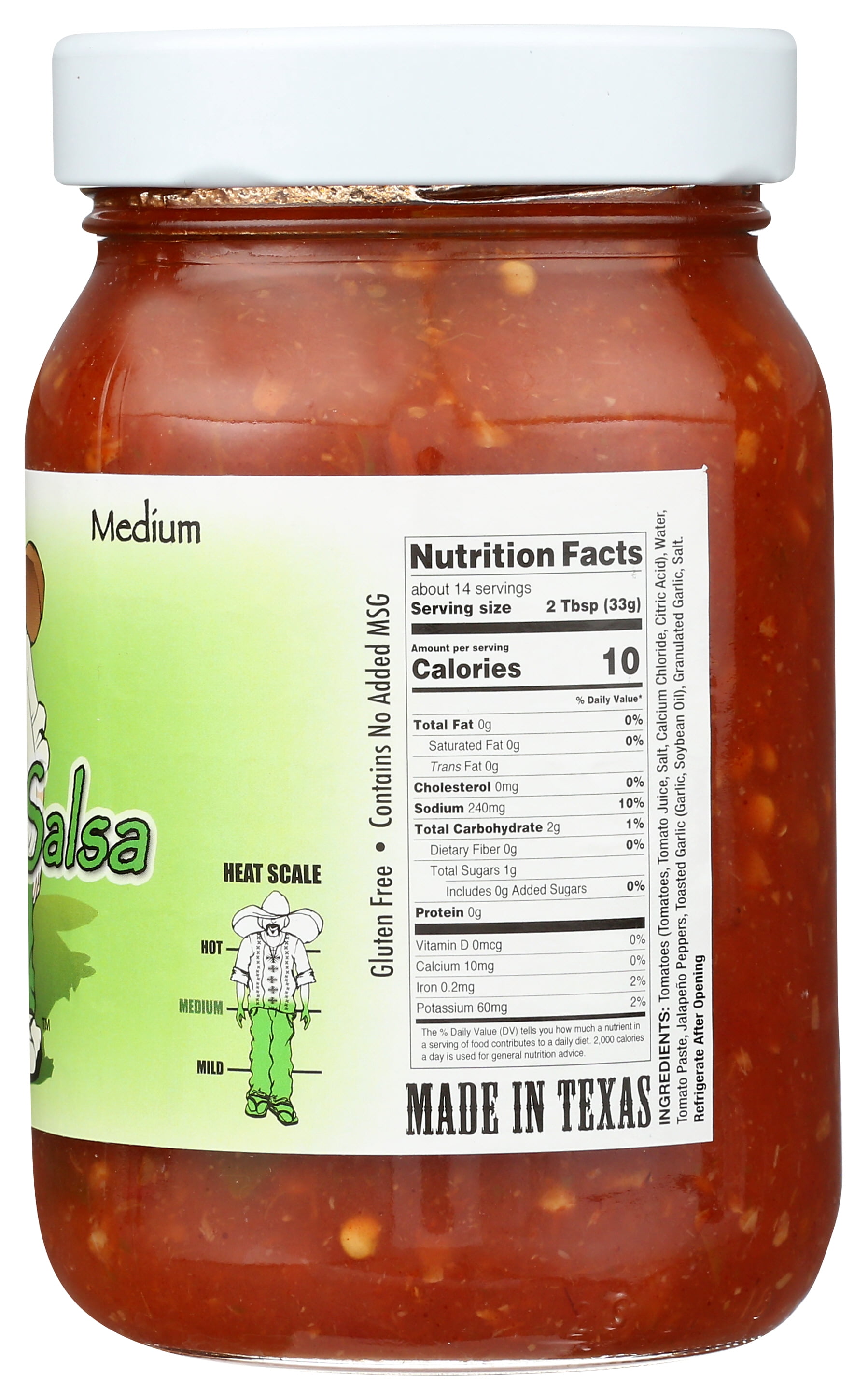 (3 pack) Kylitos Salsa Medium Chunky Garlic, 16 oz, Gluten Free, No added MSG