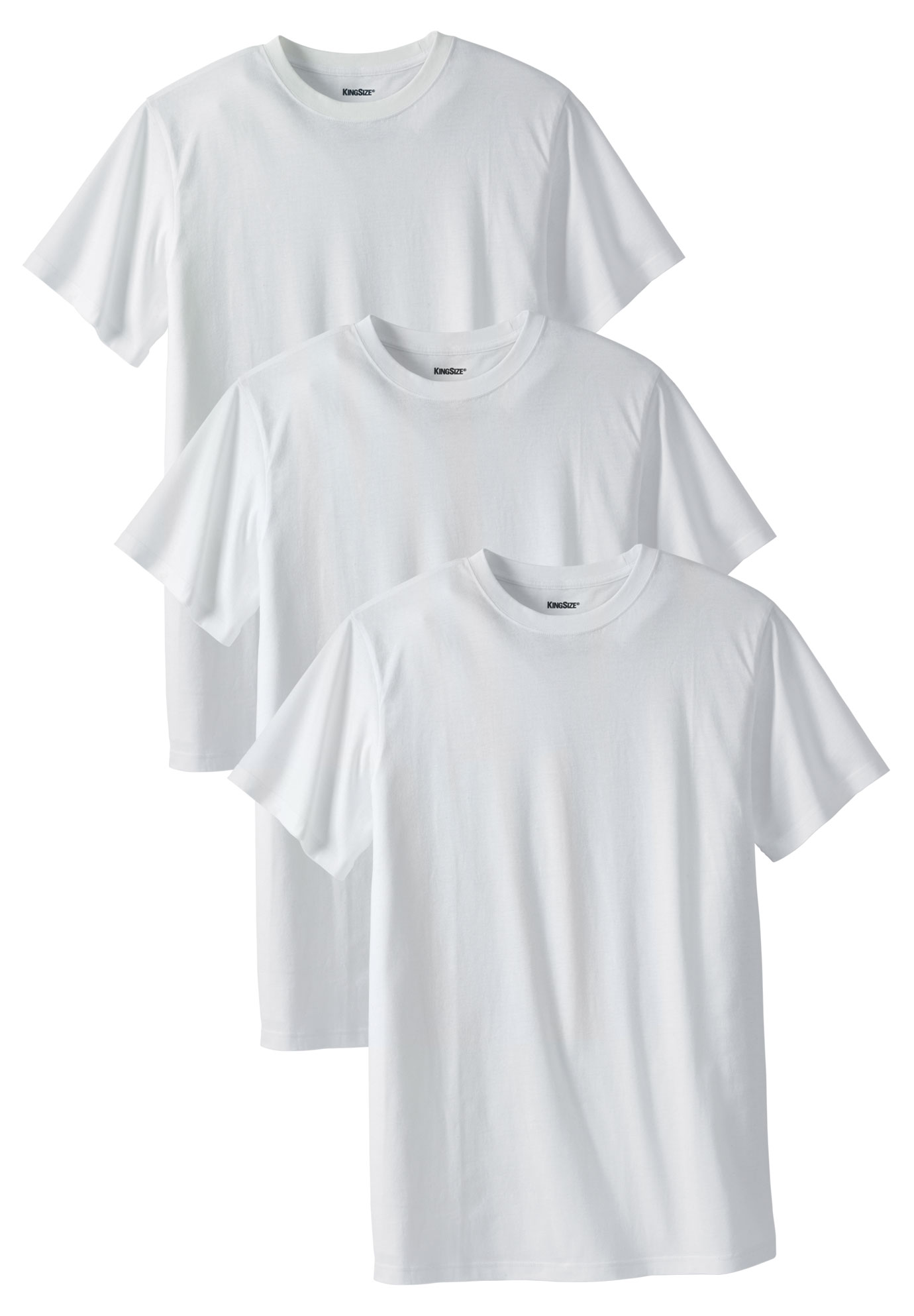 KingSize Men's Big & Tall 3-Pack Cotton Crewneck Undershirt