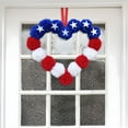 thumbnail image 5 of Hovilon Independence Day Wreath - USA Patriotic Heart Star Wall Decor, Red White Blue Pom Pom Door Hanging, 4th of July Memorial Day Party Centerpiece, American Flag Inspired Home Ornament, 5 of 7
