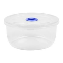 SPOORYYO Clear Round Plastic Bento Box with Stable Base, Non-Slip Design, Stackable for Space Saving, Microwave and Refrigerator Safe, BPA Free