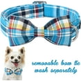thumbnail image 3 of Plaid Dog Collar with Bow Pet Gift Adjustable Soft and Comfy Bowtie Collars for Small Medium Large Dogs, 3 of 6