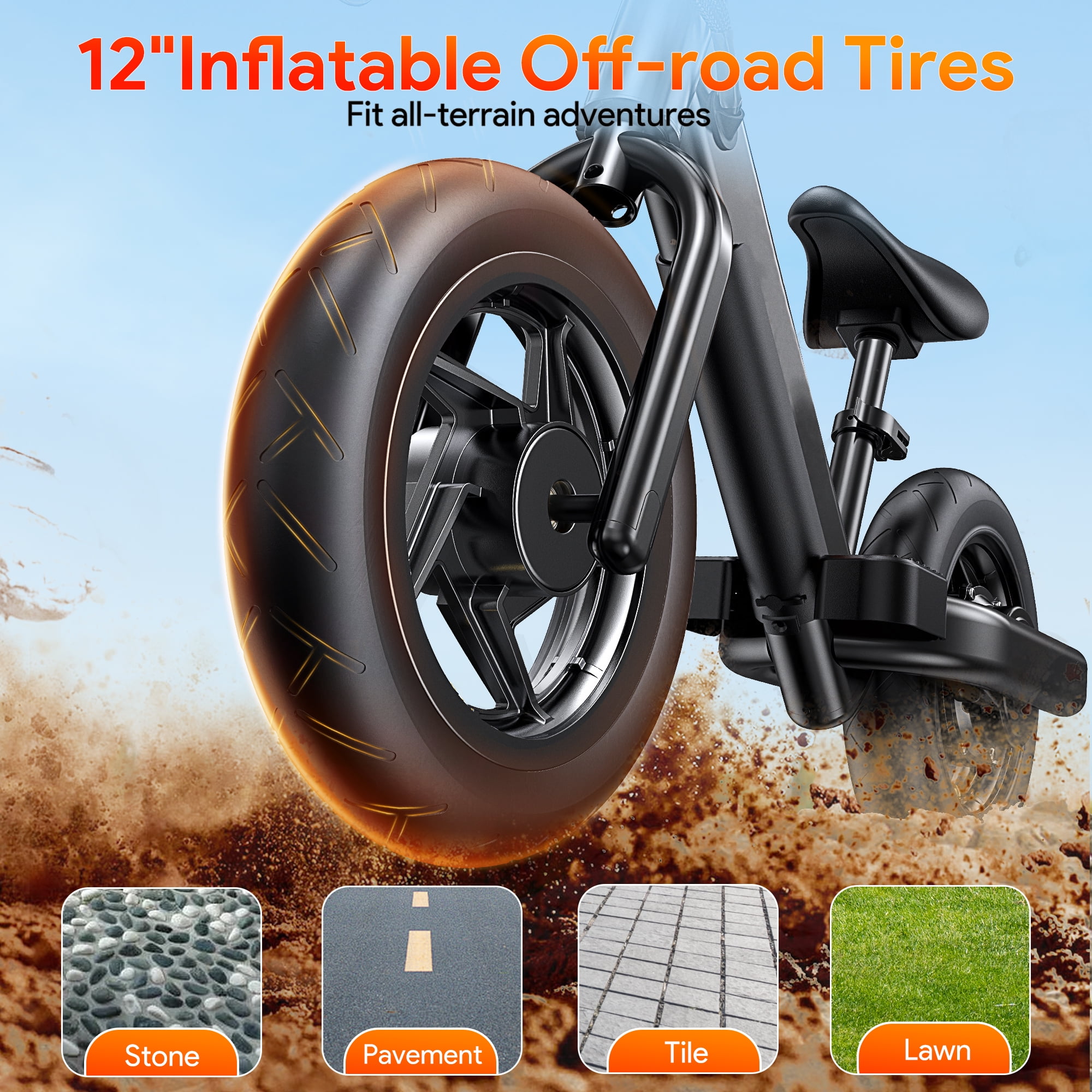 Electric Bike for Kids,100W Electric Motorcycle Up to 10 MPH Electric Dirt Bike with 12 inch Inflatable Tire, Adjustable Seat for Boys Girls Ages 3-5 Years Old