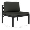 thumbnail image 1 of vidaXL Sectional Middle Sofa with Cushions Aluminium Anthracite, 1 of 5