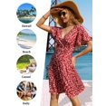 thumbnail image 5 of Vestido FENSACE 2025 casual de playa floral línea A verde talla M, 5 of 5