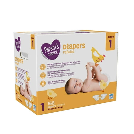 Parent's choice 168 ct baby sale diapers size 1
