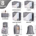 thumbnail image 2 of OlarHike 8 Set Packing Cubes for Travel, Sturdy Suitcase Organizer in 4 Sizes (Extra Large, Large, Medium, Small), OlarHike Luggage Cubes with Toiletry Bag, Essentials Cruise Ship Gifts for Men（Grey）, 2 of 9