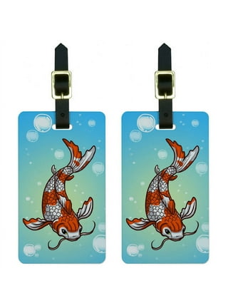 Bass Fish - Fishing Jumping Out of Water Luggage Tags Suitcase ID Set of 2