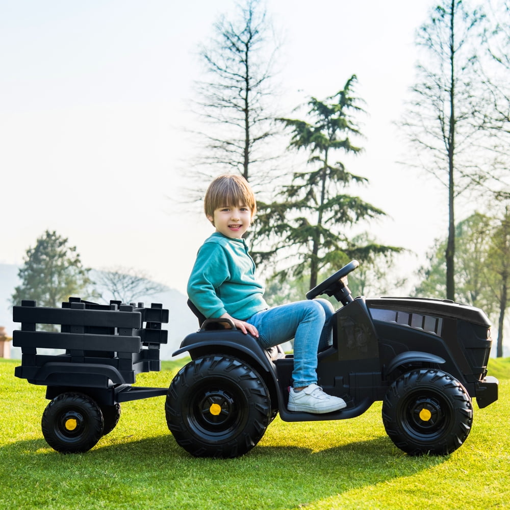 12V Kids Battery Powered Tractor with Trailer Loader Toddler Ride On 2-6 Years 