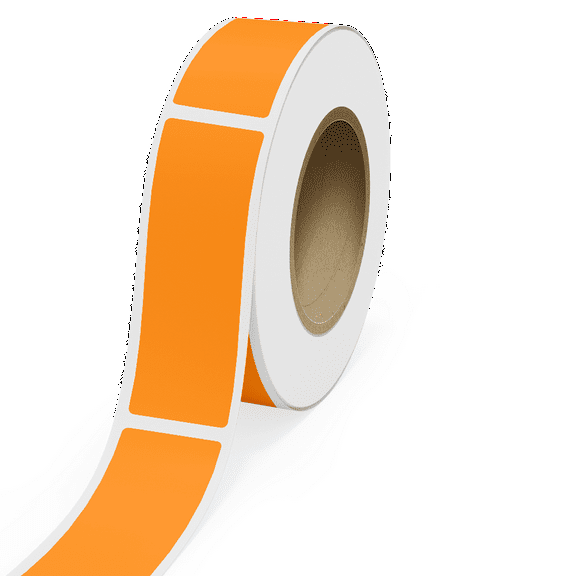 JAM Paper Standard Label Rolls, Rectangle, 2 x 6, Neon Orange, 125 Labels/Roll