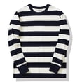 thumbnail image 4 of Simplicity Stripe Print T Shirt For Men Fashion Comfortable Cotton Long Sleeve T-shirt Leisure O-neck Pullover Autumn Loose Tops LYH, 4 of 6
