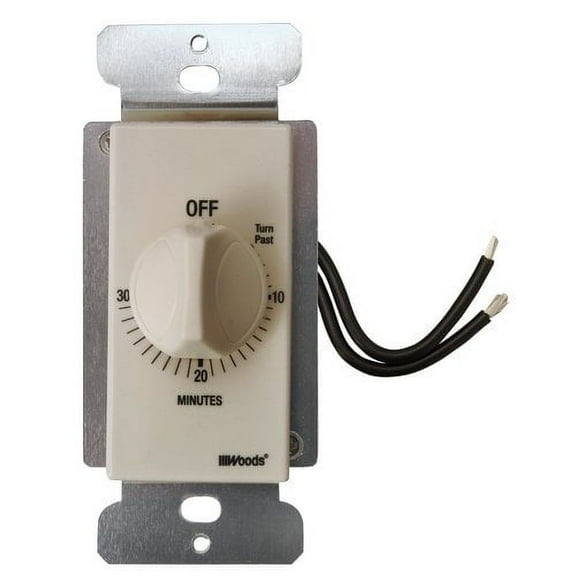Woods 59715 Light Almond In-Wall 30-Minute Spring Wound Countdown Timer