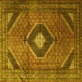 thumbnail image 1 of Ahgly Company Machine Washable Indoor Square Medallion Yellow Traditional Area Rugs, 6' Square, 1 of 4