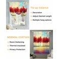 thumbnail image 3 of Red Trees Tie Up Curtains for Window, Thermal Insulated Balloon Shade Adjustable Rod Pocket Curtains Valance Panels for Kitchen Bathroom Cafe 34 x 45 Orange Blue Sunrise Reflection Retro Art, 3 of 6
