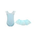 thumbnail image 5 of TTAO Toddler Girls Gymnastics Dance Outfits with Tulle Skirt Sleeveless Sequins Ruffled Ballet Leotard Blue Leotard&Skirt 160/L, 5 of 7