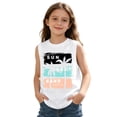 thumbnail image 6 of Gunia Tank Tops For Little Girls Summer Kids Tank Top With Letter Gradient Print For Outdoor Beach Play Tee Casual Sleeveless Shirts For Girls White 5-6 Years, 6 of 6