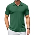 thumbnail image 1 of Polo COOFANDY para hombre, corte ajustado, manga corta, verde, 1 of 7