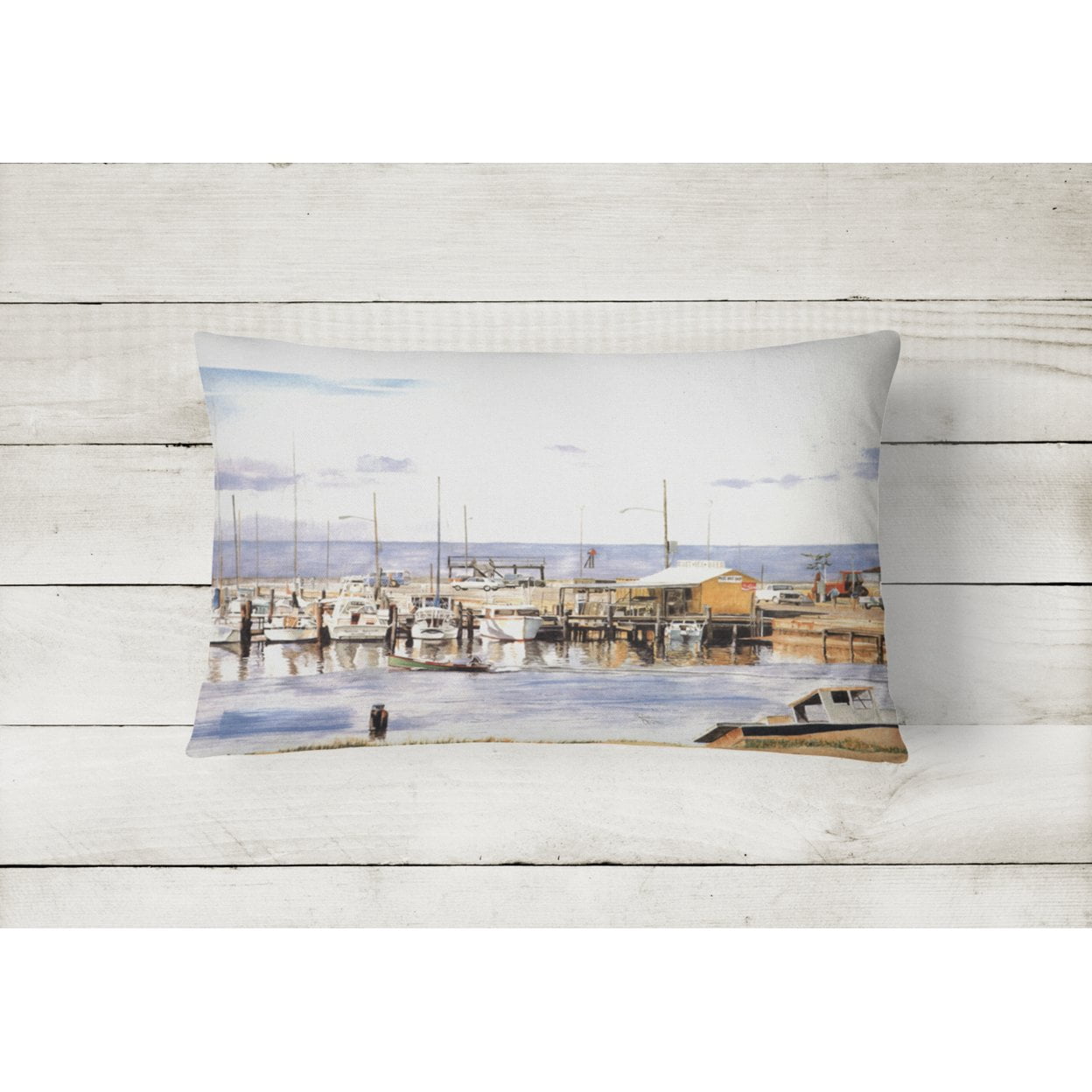 Carolines Treasures 1006PW1216 Pass Bait Shop Decorative Canvas Fabric Pillow, 12H x16W, multicolor