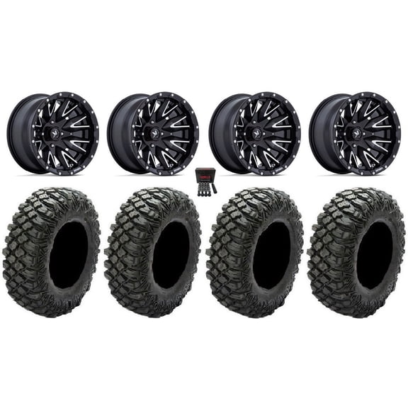 MSA Creed 16" Wheels Machined 33" Crawler XG Tires Can-Am Maverick X3 / Honda Pioneer 1000 / Talon