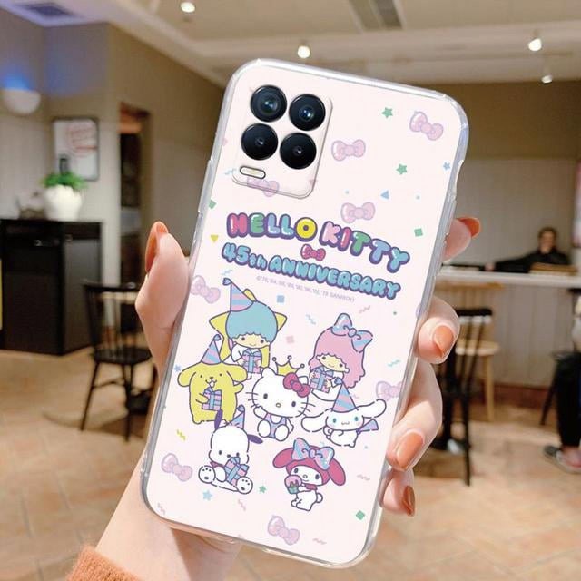 2024 Case For Realme 8 4G Shell 8 5G Bag 8 PRO Cover Cute Cartoon Kuromi Rabbit Sanrio Soft Silicone Transparent Coque For Realme 8 LXY
