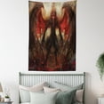 thumbnail image 4 of Fantasy World Tapestry, Devil Shadow with Wings Primary Opponent of Good Rising Hell Afterlife Image, Wall Hanging for Bedroom Living Room Dorm Decor, 40W X 60L Inches, Red Grey, by Ambesonne, 4 of 5
